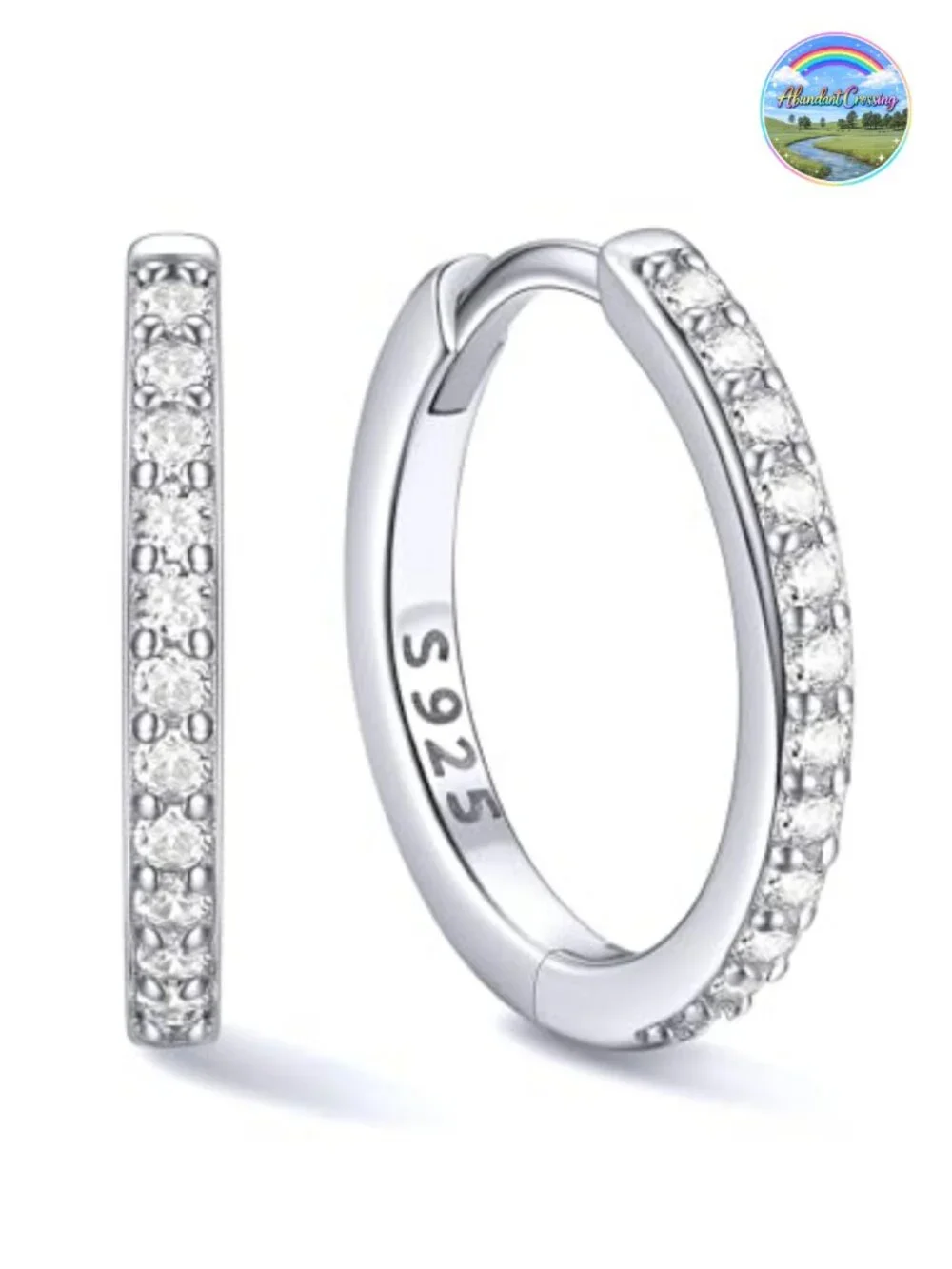 925 Sterling Silver Huggie Hoop Earrings Small Hoops Women Hypoallergenic Cubic